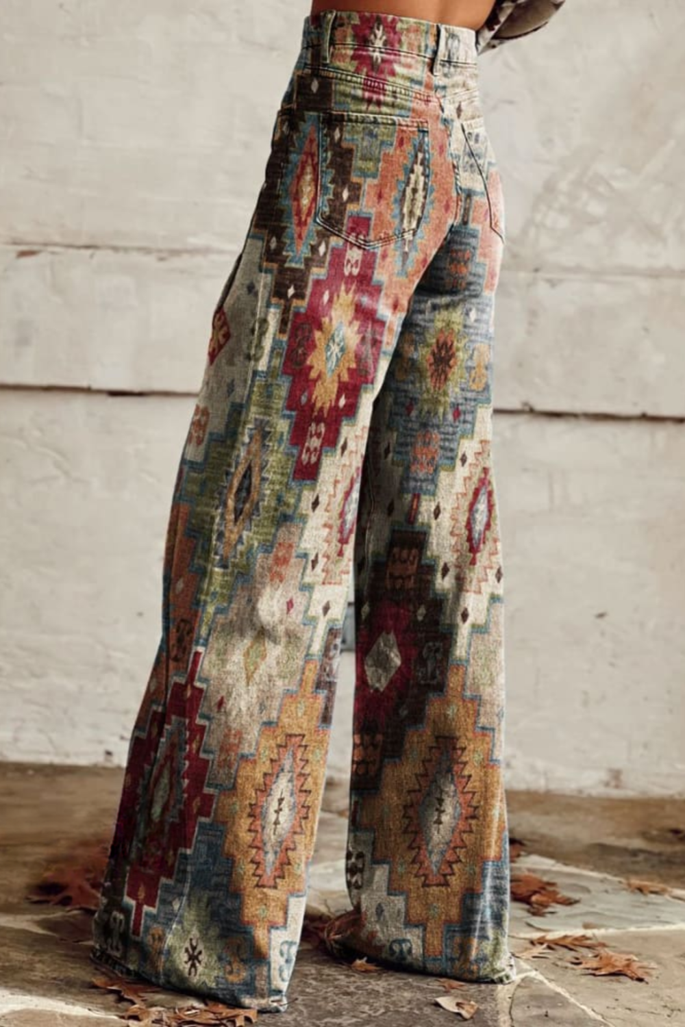 Cristina™ | Pantaloni vintage boho con stampa azteca