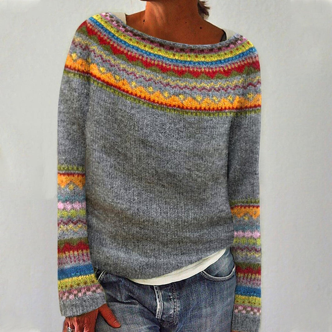 Sofia™ | Maglione autunnale retrò lavorato a maglia