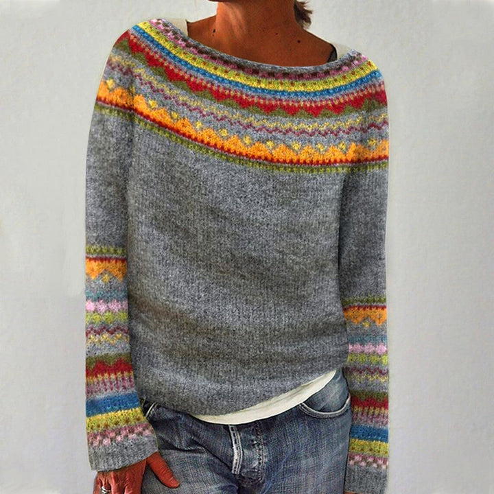 Sofia™ | Maglione autunnale retrò lavorato a maglia