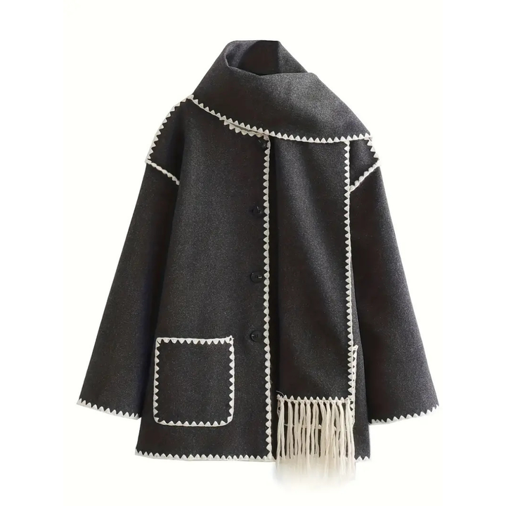 Michela™ | Cappotto esclusivo con accento di sciarpa