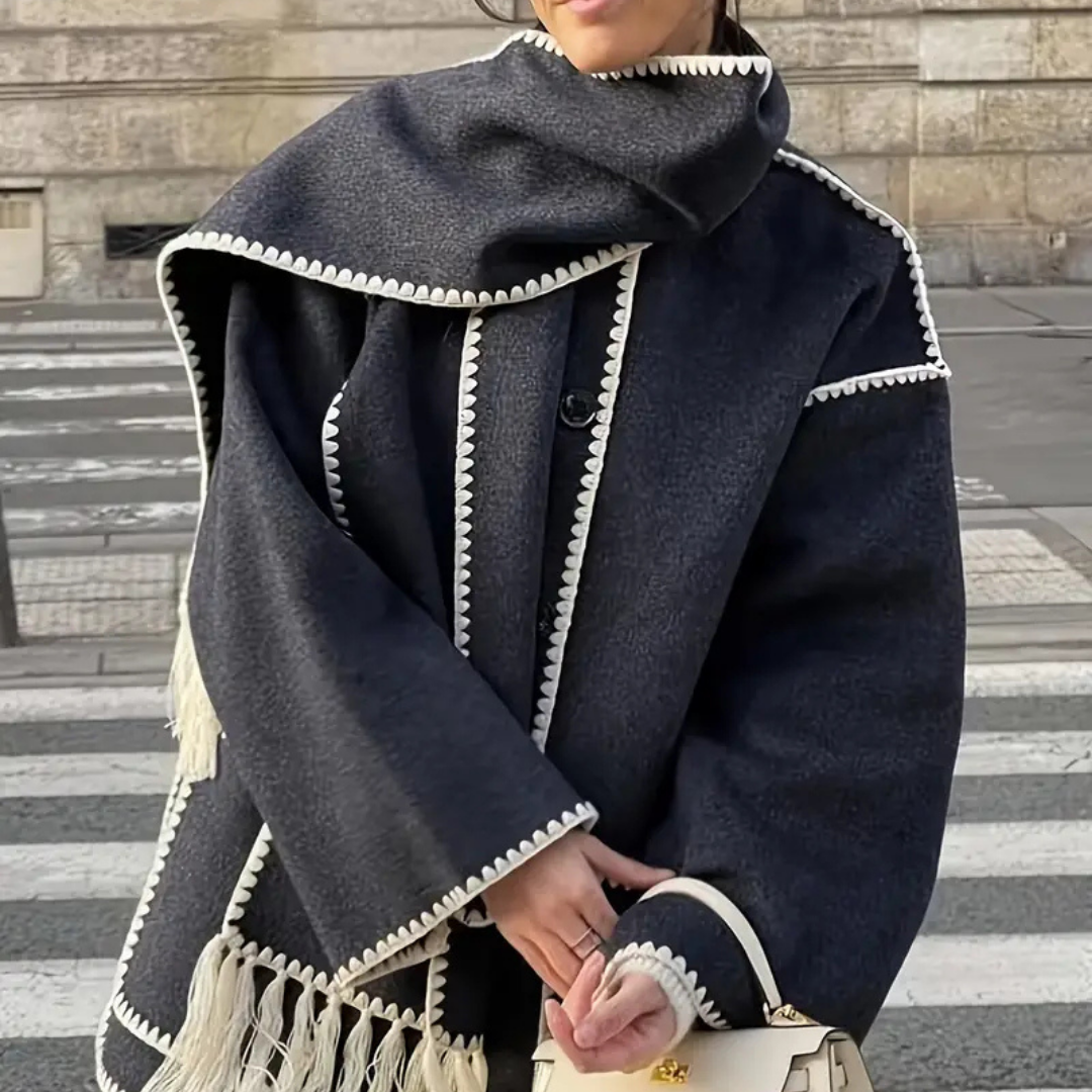 Michela™ | Cappotto esclusivo con accento di sciarpa