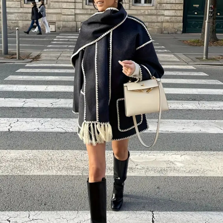 Michela™ | Cappotto esclusivo con accento di sciarpa