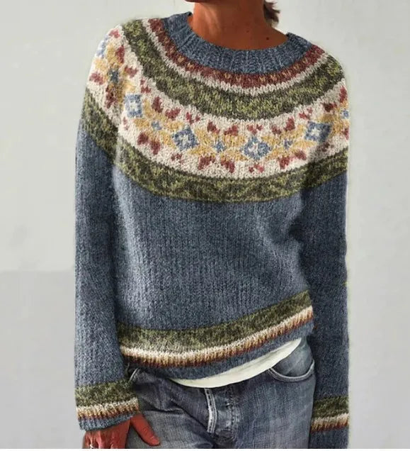 Sofia™ | Maglione autunnale retrò lavorato a maglia