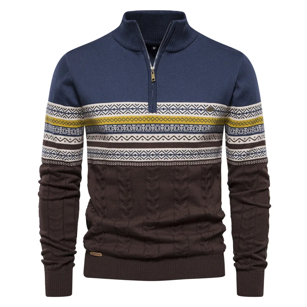 Sergio™ | Maglione con cerniera e motivo tribale al collo