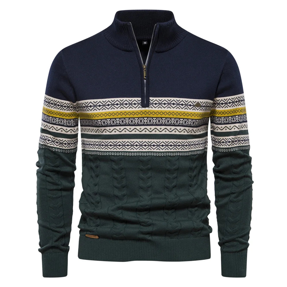 Sergio™ | Maglione con cerniera e motivo tribale al collo