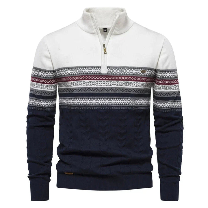 Sergio™ | Maglione con cerniera e motivo tribale al collo