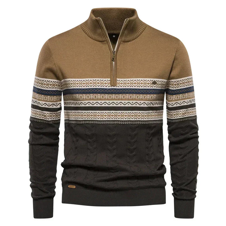 Sergio™ | Maglione con cerniera e motivo tribale al collo